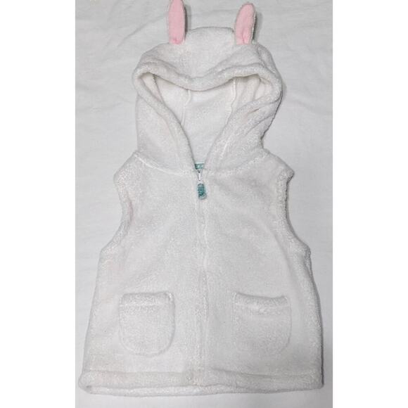 Carter’s 24mon white Bunny Sherpa vest with pink ears. - Picture 1 of 13